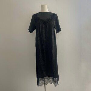 Sea Lorraine Lace Combo Midi Dress | Black | Women’s Size Small